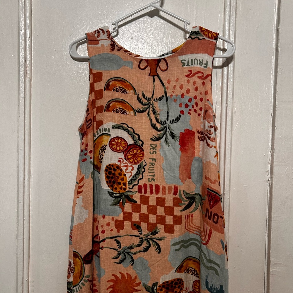Tropical Print Sleeveless Mini Dress